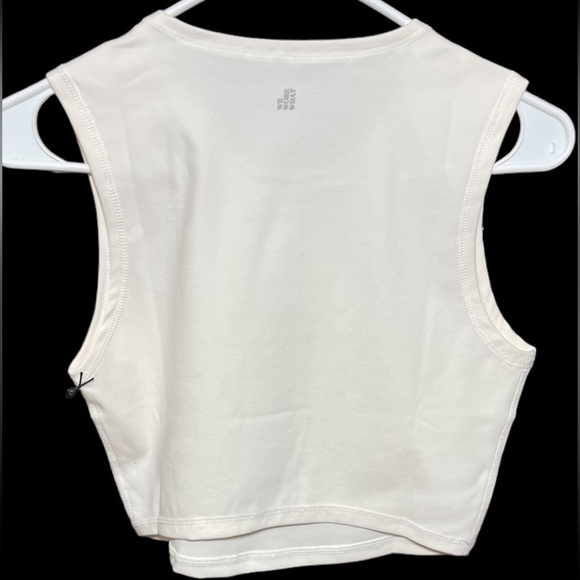 Nwt Womens weworewhat Muscle Tank Top Solid Off White Cropped Top Size Medium - Picture 5 of 16